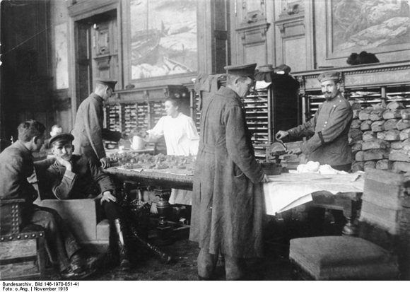 Members of Workers’ and Soldiers’ Council Receiving Provisions in the Reichstag Building (November 1918)